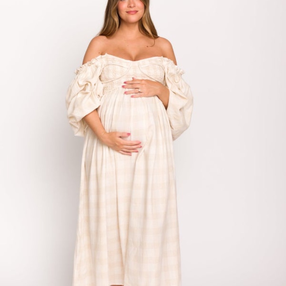 Harlow Maxi Dress in Natural Plaid - Bump
Friendly - Picture 4 of 11
